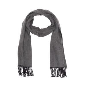 Stewart of Scotland Gray Herringbone Fringe Scarf NWT